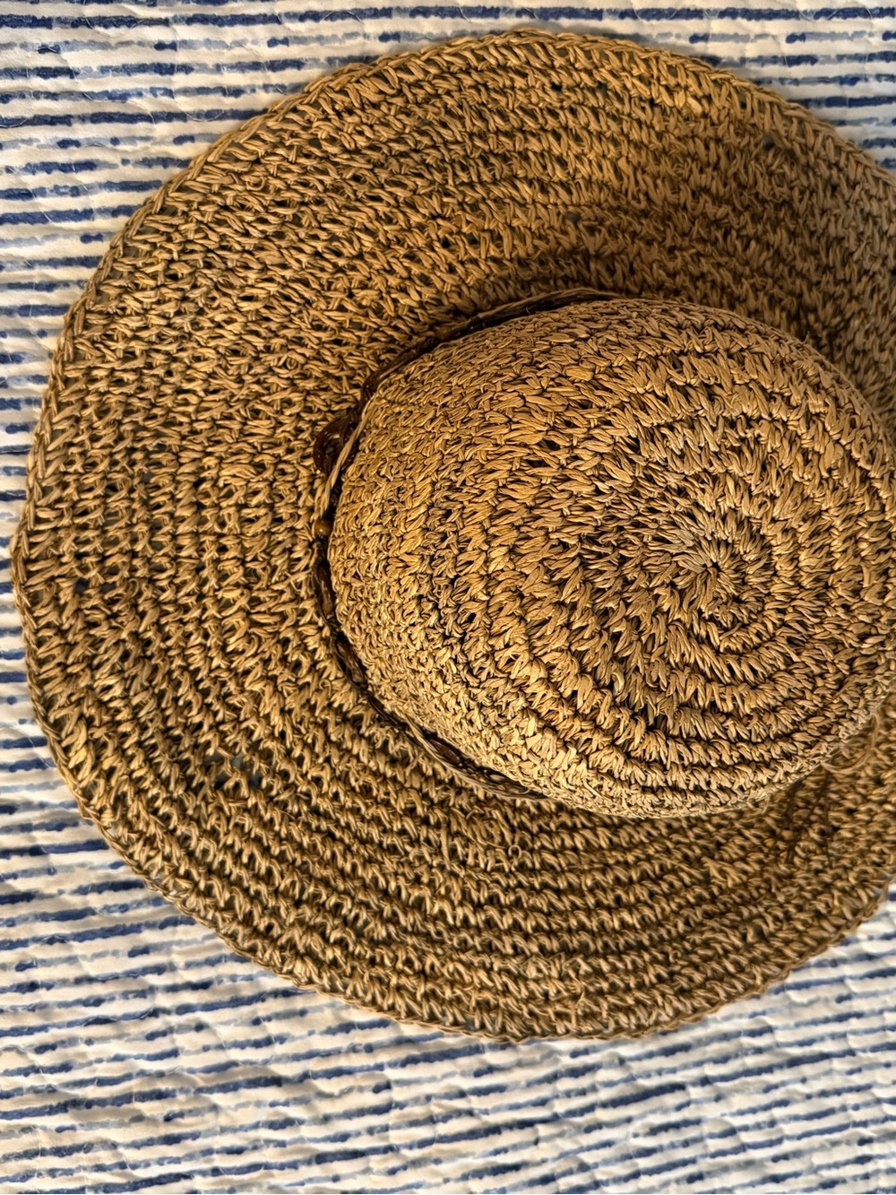 Woven Straw Sun Hat - Brown